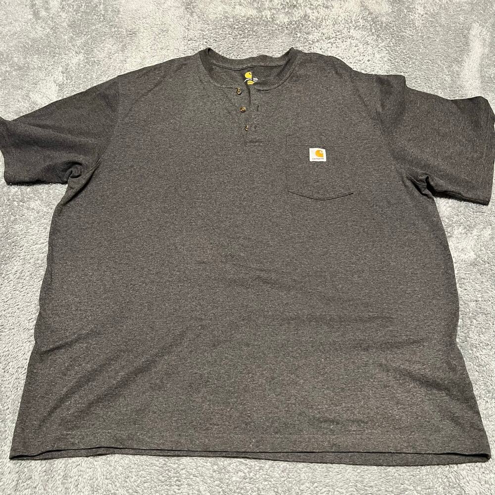 Carhartt Shirt Mens XXL Henley Gray Original Fit Tshirt
